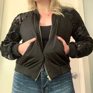 Satin and Velvet Bomber Jacket